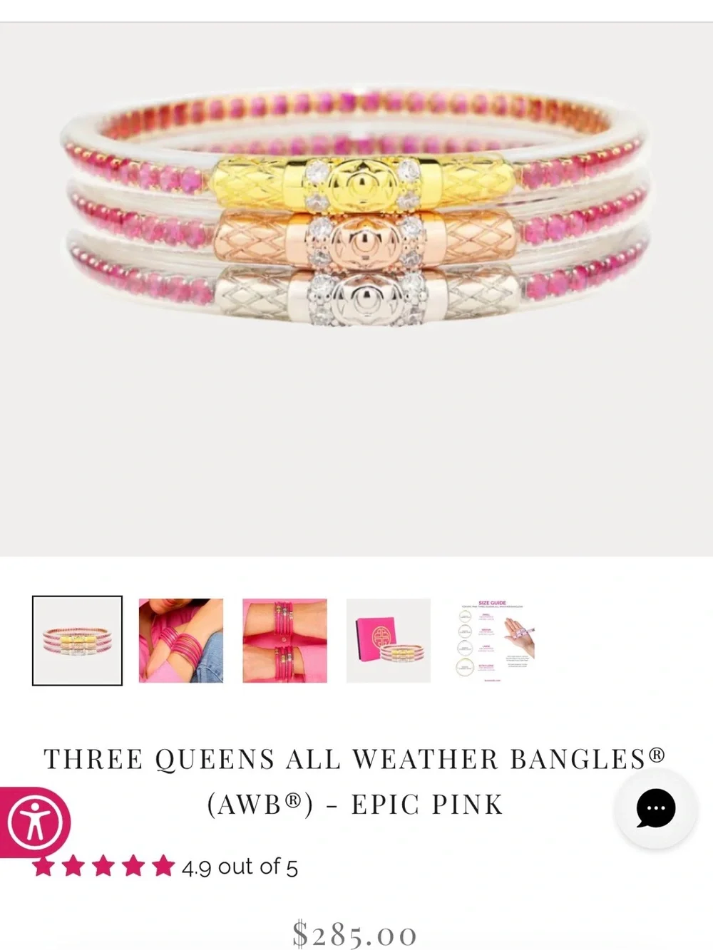 Epic Pink Budhagirl Bracelet Set - Women Jewelry Sz large